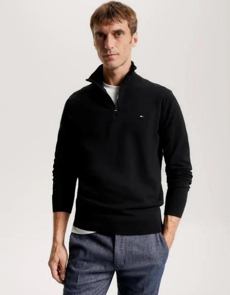 Tommy Hilfiger 1985 Collection Half-Zip Jumper in Black L