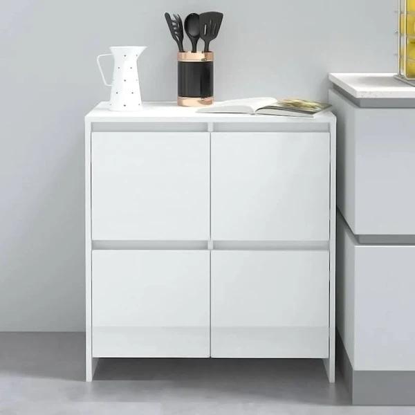 vidaXL Sideboard High Gloss White 70x41x75 cm Engineered Wood