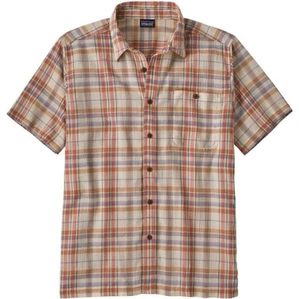 Patagonia - Camicia A/C Button Up Uomo Paint Plaid/Quartz Coral - M