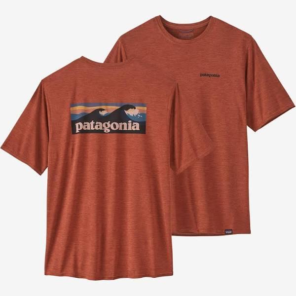 Patagonia Men's Capilene Cool Daily Graphic Shirt - Waters - Boardshort Logo: Burl Red X-Dye / XL