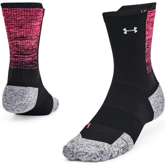 Under Armour Unisex ArmourDry Run Cushion Mid-Crew Socks Black LG