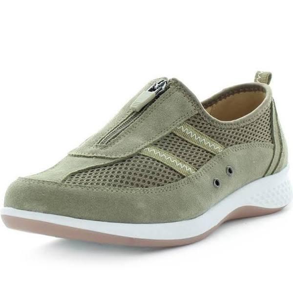 Just Bee Cavin Women's Leather Zip-Up Style Multi-Fit Shoes