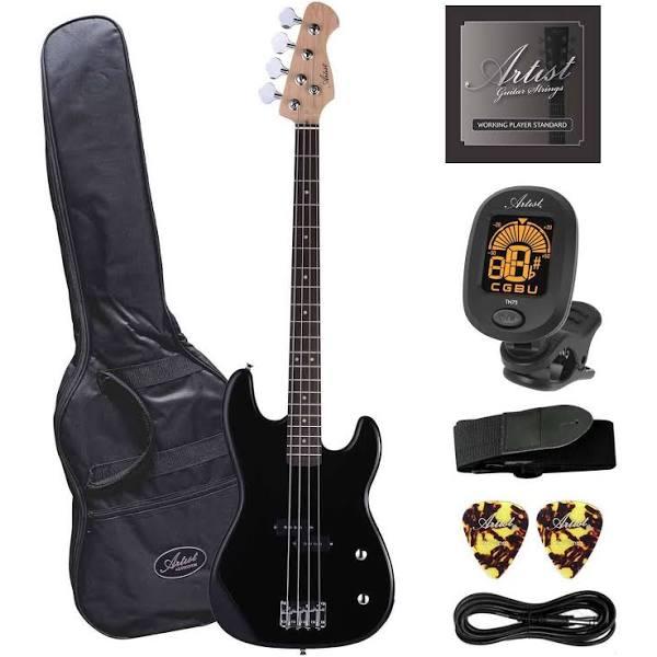 Artist APB Black Bass Guitar w/ Accessories