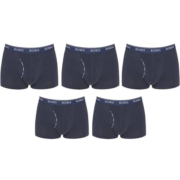 Bonds 5 Pack Navy Mens Guyfront Trunks Briefs Boxer Shorts Comfy Undies Underwear MZVJ JGP Navy100 S