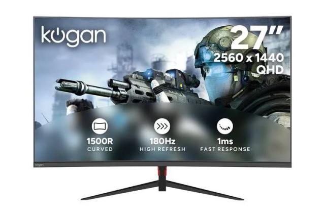 Kogan 27" Curved QHD 180Hz 1ms Gaming Monitor (2560 x 1440)