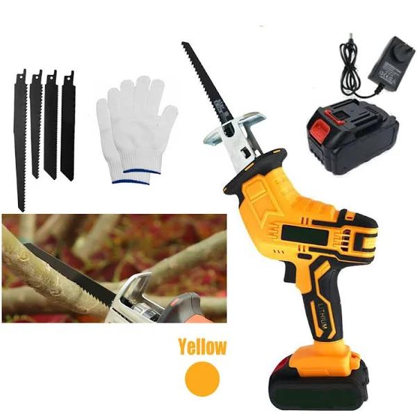 Yellow Cordless Electric Reciprocating Saw Cutter W+ Blades For Makita Battery V201-FDZ0030YL8AU