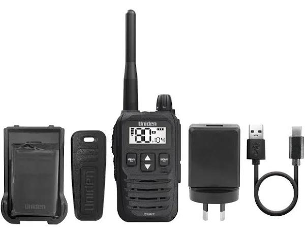 Uniden Uh825-1 2w Uhf Single Handheld Radio+new+wty+ 80 Channel