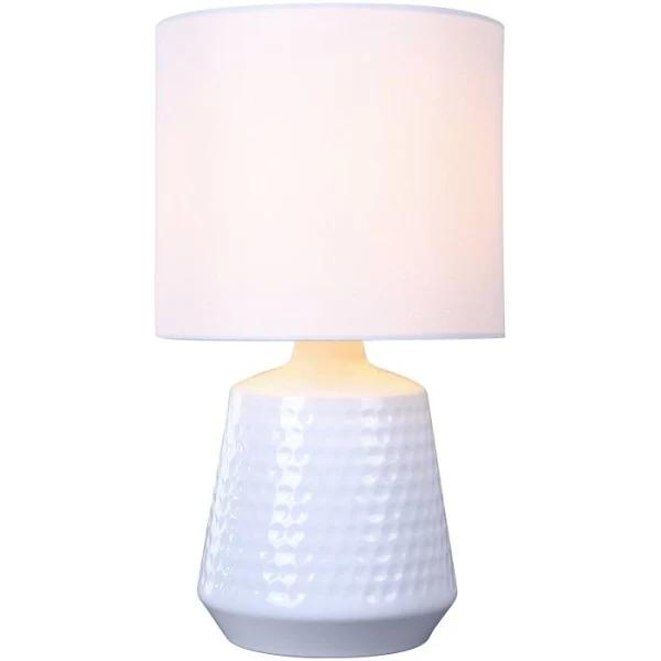 Osso Classic Touch Metal Table Lamp Light Fabric Shade - White