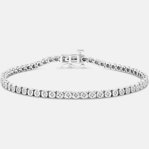 Michael Hill - Women's Bracelets - Tennis Bracelet with 0.25 Carat TW of Diamonds in Sterling Silver - Size One Size, 18cm at The Iconic