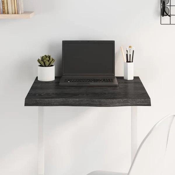 vidaXL Table Top Dark Grey 60x60x4 cm Treated Solid Wood Oak