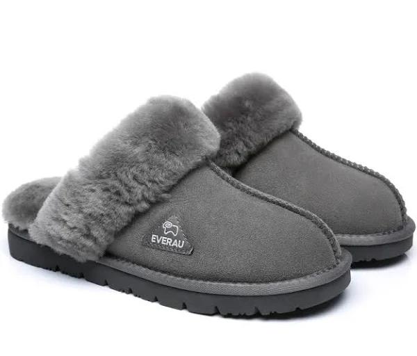 EVERAU Premium Sheepskin Slipper Muffin