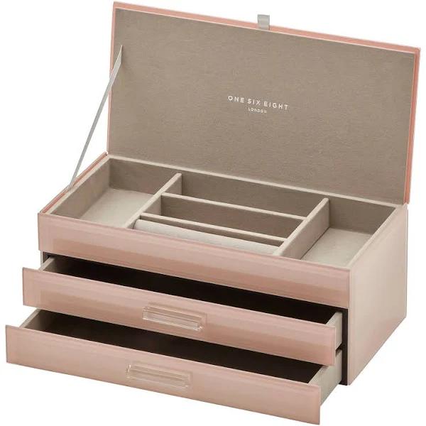 One Six Eight London | Gabriella Glass Jewellery Box | Blush Large