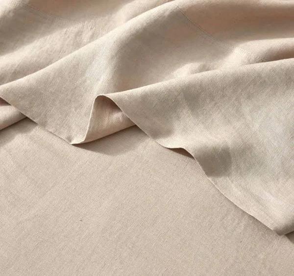 Ravello Linen Fitted or Flat Sheet Range Shell King / Natural / Flat