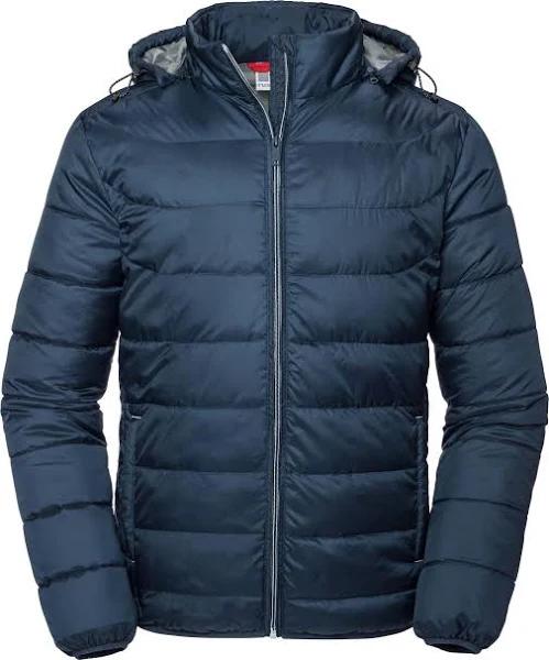 Russell Mens Nano Hooded Padded Jacket French Navy 4XL