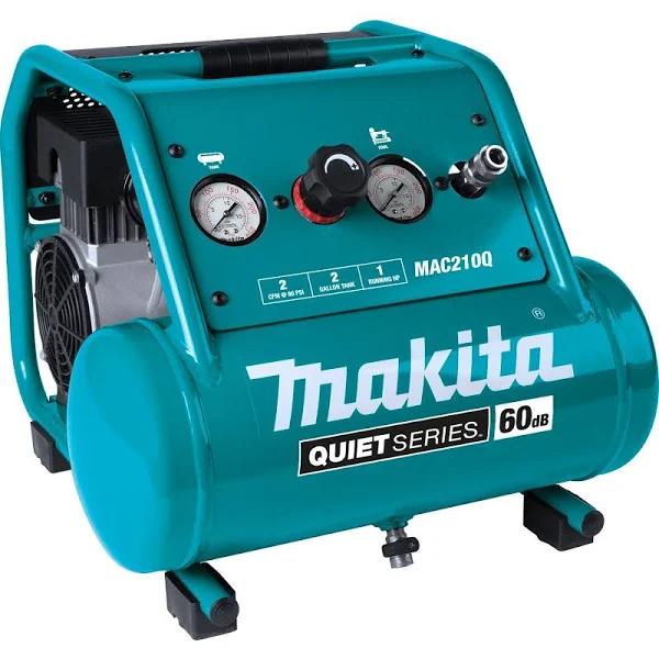 Makita MAC210Q Quiet Series, 1 HP, 2 Gallon, Oil-Free, Electric Air Compressor