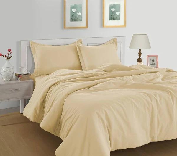 100% Organic Washed Cotton Quilt Cover Set - Vanilla King