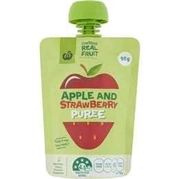 Woolworths Apple & Strawberry Puree in Pouch 90g