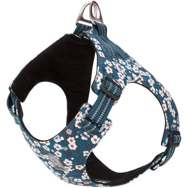 Floral Doggy Harness Saxony Blue S