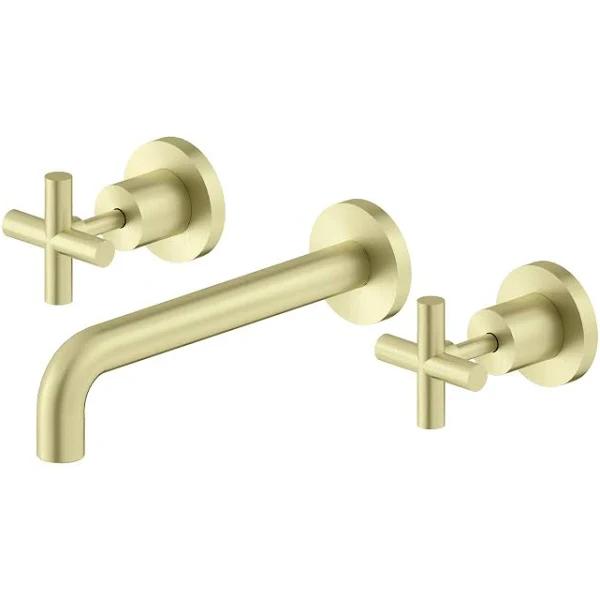 Nero x Plus Wall Basin Set 215mm Spout Brushed Gold (NR201607aBG)