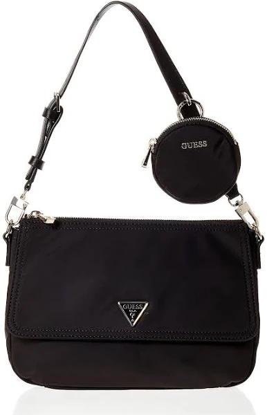 Guess Eco Gemma Twill Shoulder Bag Black