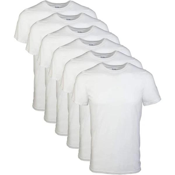 Gildan Men's Crewneck Tag-Free Solid Short Sleeve Undershirt T-Shirt - 6 Pack