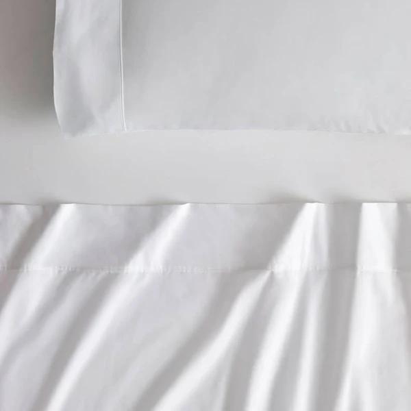 Sheridan Organic Cotton 300TC Percale Single Fitted Sheet Snow