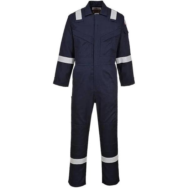 Portwest FR21 Flame Resistant Super Light Weight Anti-static Coveralls 210g Navy M