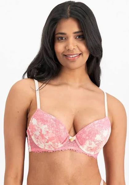 Temple Luxe Castille Level 1 Push Up Bra in Pink Multi Pink 14 B