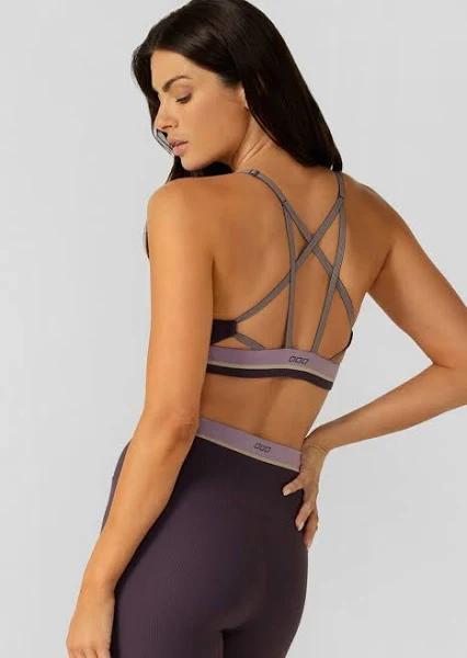 Lorna Jane | Jade Rib Sports Bra | L | Midnight Plum