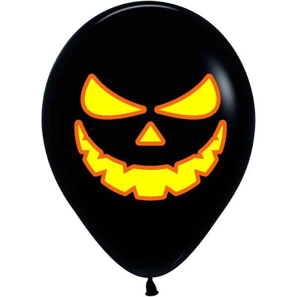 Sempertex Bright Pumpkin Scary Faces 30cm Latex Balloons Pack of 12