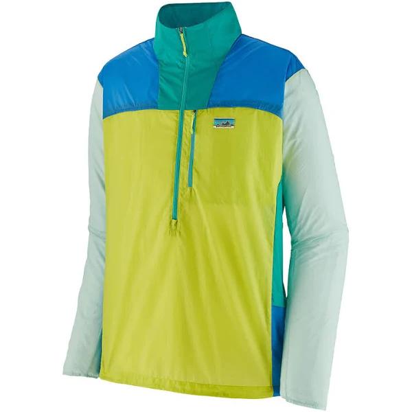 Patagonia Houdini Stash Half Zip Light Jacket Neon Green Blue - XXL