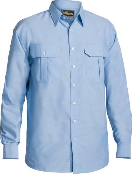 Bisley BS6030 Oxford Shirt - Long Sleeve Blue 6XL