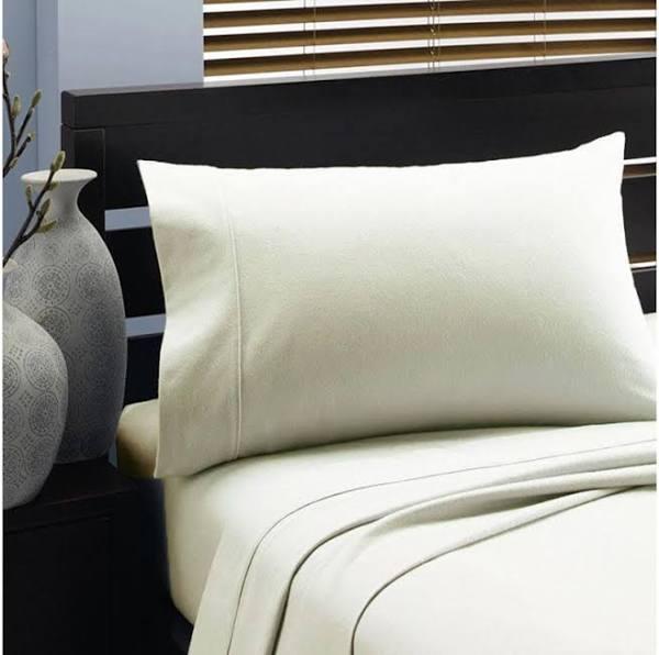 Sienna Living Egyptian Cotton Flannelette Sheet Set, Single / Ivory