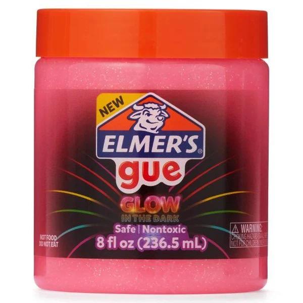 Elmer’s Gue Premade Slime 8oz Jar - Pink Glow in The Dark