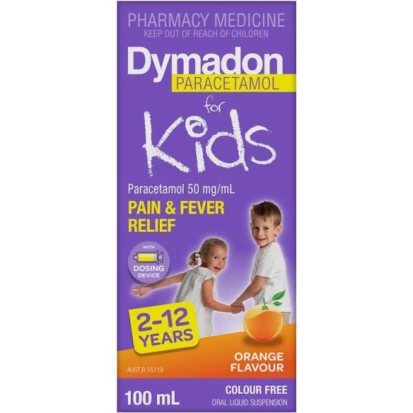 Dymadon Pain & Fever Relief For Kids 2 Years - 12 Years 100ml