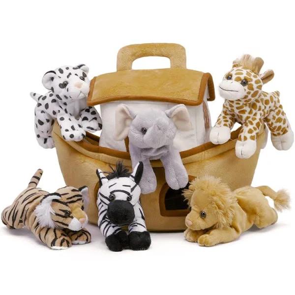 Plush Noah's Ark with Animals - Six (6) Stuffed Animals (Lion, Zebra,