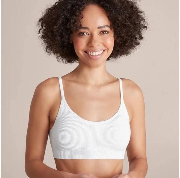 Ribbed Strappy Crop Top - Lily Loves | White | Size 14 | Recycled