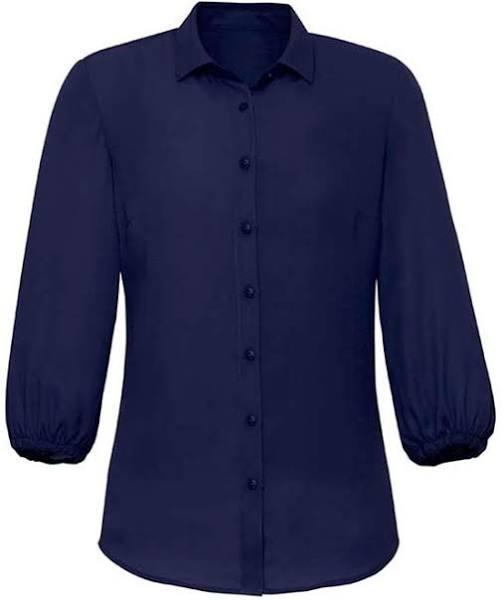 Biz Corporates Lucy Womens 3/4 Sleeve Blouse Navy Size 8