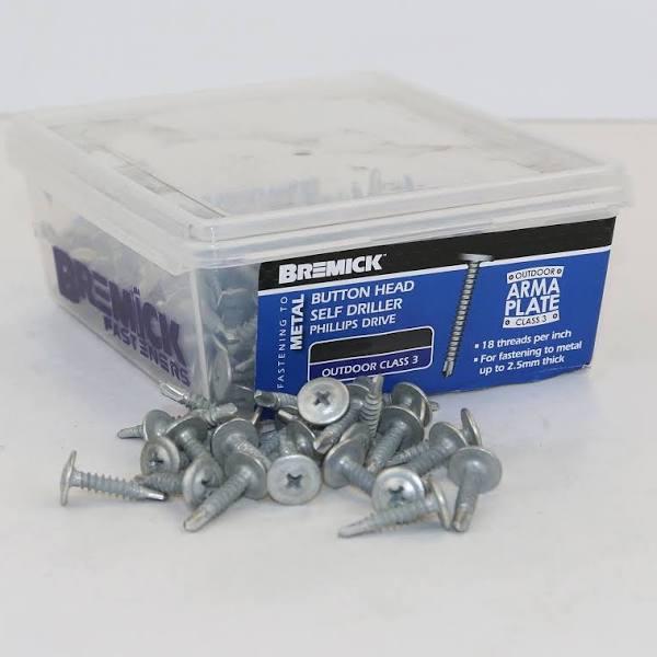 Bremick Screw Button Head Metal C3 Galvanised 20mm - 100 Pack