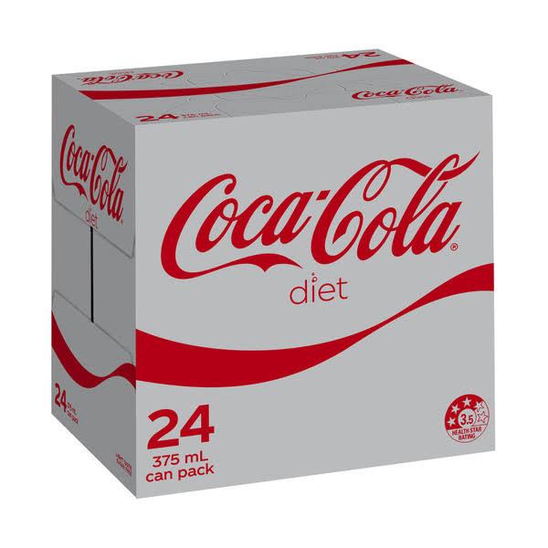 Coca-Cola Diet Coke Soft Drink 24x 375ml