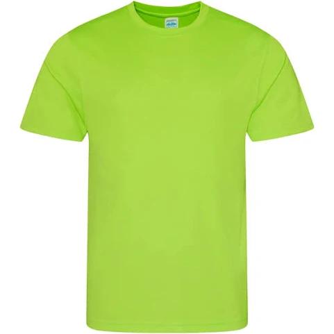 Just Cool Mens Performance Plain T-Shirt Electric Green T-Shirt