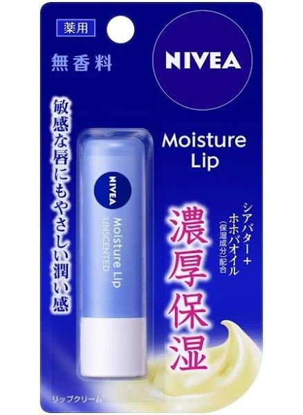 Nivea Moisture Lip Unscented Lip Balm 3.9g