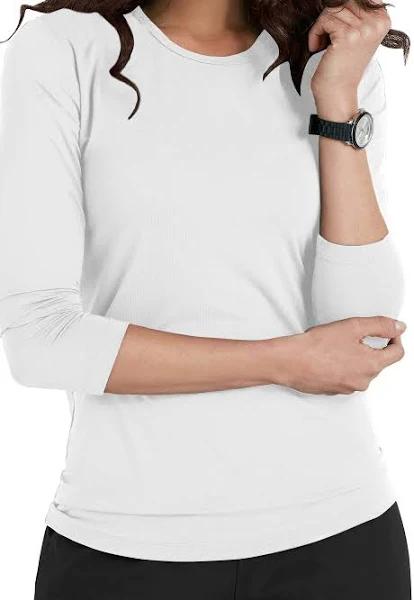 Cherokee Workwear 4881 Underscrubs Women's Long Sleeve Knit Tee White