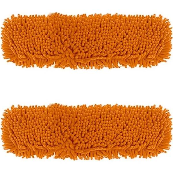 SOGA 2x 50x12 Orange Microfiber Flat Mop Floor Cleaning Pads Rotating Dust Remover