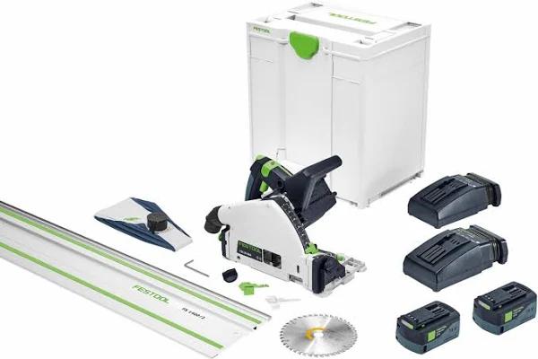 Festool 577282 TSC 55 KEB-Plus 18V Cordless 160mm/6" Plunge Saw 5.2Ah XL Set in Systainer With 1400mm Rail