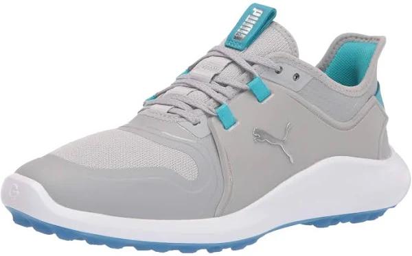 Puma Ignite Fasten8 Ladies Spikeless Golf Shoes - High Rise/Silver/Scuba Blue - Size: 11 M