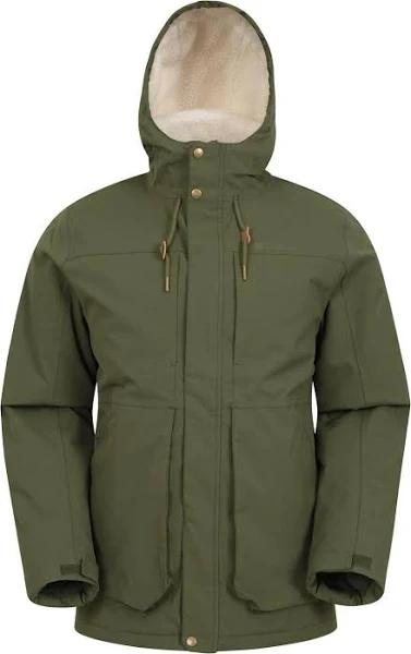 Mountain Warehouse Mens Coastline Borg Waterproof Jacket Green XS