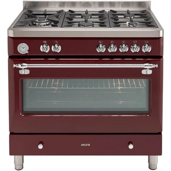 Euro Appliances Freestanding Dual Fuel Oven 90cm Burgundy Royal Chiantishire ECSH900BG