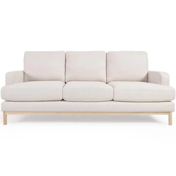 Mihaela 3 Seater Sofa in White Fleece, 203 cm Kave Home