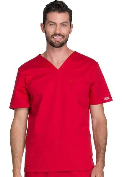 Cherokee Core Stretch 4725 Scrubs Top Unisex V-Neck Red